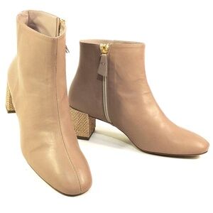 JDK 🇮🇹 WOMEN'S  CREAM SOFT LEATHER COMFORT FASHION ANKLE BOOTIE
